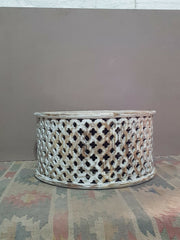 Bristol Indian Solid Wood Hand Carved Round Coffee Table White 80x80x40 cm Bristol Indian Solid Wood Hand Carved Round Coffee Table White 80x80x40 cm