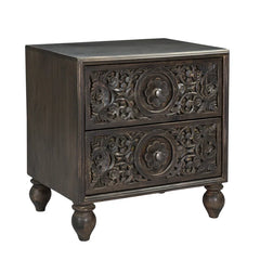 Indian Hand Carved Solid Wooden Bedside Table 02 Indian Hand Carved Solid Wooden Bedside Table 02