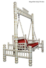 Antique Indian Hand Carved White and Gold Painted Swing Antique Indian Hand Carved White and Gold Painted Swing