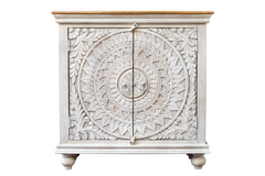 Antique Indian Floral Hand Carved Solid Wooden Vanity 90x45x90cm A0124  -   Antique Indian Floral Hand Carved Solid Wooden Vanity 90x45x90cm A0124  -
