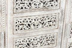 Urban Loft Handmade Solid Mango Wood Carved Sideboard in All White Urban Loft Handmade Solid Mango Wood Carved Sideboard in All White