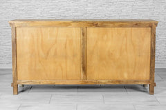 Urban Loft Handmade Solid Mango Wood Carved 4 Doors Sideboard in Blue Urban Loft Handmade Solid Mango Wood Carved 4 Doors Sideboard in Blue