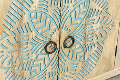 Urban Loft Handmade Solid Mango Wood Carved 4 Doors Sideboard Urban Loft Handmade Solid Mango Wood Carved 4 Doors Sideboard