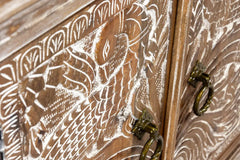 Urban Loft Handcrafted Solid Mango Wood Carved 4 Door Sideboard Whitewash Urban Loft Handcrafted Solid Mango Wood Carved 4 Door Sideboard Whitewash