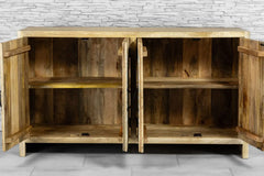 Urban Loft Classic Handmade Solid Mango Wood Carved 4 Doors Sideboard Urban Loft Classic Handmade Solid Mango Wood Carved 4 Doors Sideboard