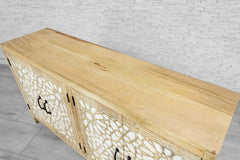 Urban Loft Classic Handmade Solid Mango Wood Carved 4 Doors Sideboard Urban Loft Classic Handmade Solid Mango Wood Carved 4 Doors Sideboard
