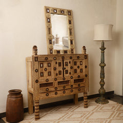 Rajasthan Hand carved Furniture Antique Solid Wood Damchiya in Natural Finish Rajasthan Hand carved Furniture Antique Solid Wood Damchiya in Natural Finish
