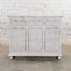 Indian Hand Carved Mango Wood 3 Door & 3 Drawers Sideboard Indian Hand Carved Mango Wood 3 Door & 3 Drawers Sideboard