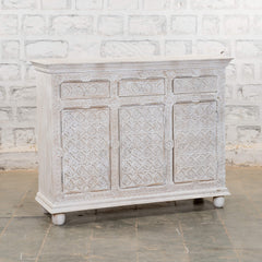 Indian Hand Carved Mango Wood 3 Door & 3 Drawers Sideboard Indian Hand Carved Mango Wood 3 Door & 3 Drawers Sideboard