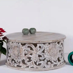 Bristol Handmade Carved Wooden Round Coffee Table Bristol Handmade Carved Wooden Round Coffee Table