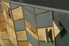 Gfine Sideboard with three doors made of solid mango wood and iron 137x45x73cm Gfine Sideboard with three doors made of solid mango wood and iron 137x45x73cm