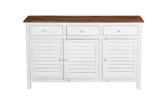 Kraft Bazaar Madrid Sideboard (M) White with Distressed Edges 130x35x80Cm Kraft Bazaar Madrid Sideboard (M) White with Distressed Edges 130x35x80Cm
