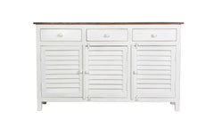 Kraft Bazaar Madrid Sideboard (M) White with Distressed Edges 130x35x80Cm Kraft Bazaar Madrid Sideboard (M) White with Distressed Edges 130x35x80Cm
