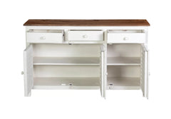 Kraft Bazaar Madrid Sideboard (M) White with Distressed Edges 130x35x80Cm Kraft Bazaar Madrid Sideboard (M) White with Distressed Edges 130x35x80Cm
