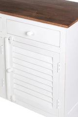 Kraft Bazaar Madrid Sideboard (M) White with Distressed Edges 130x35x80Cm Kraft Bazaar Madrid Sideboard (M) White with Distressed Edges 130x35x80Cm