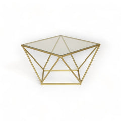 Kraft Bazaar Gold Geometric Coffee Table 79x79x45Cm Kraft Bazaar Gold Geometric Coffee Table 79x79x45Cm