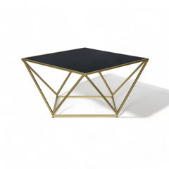 Kraft Bazaar Valerie Coffee Table (L) with Tinted Glass 79x79x45Cm Kraft Bazaar Valerie Coffee Table (L) with Tinted Glass 79x79x45Cm