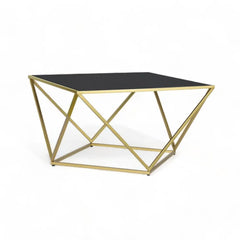 Kraft Bazaar Valerie Coffee Table (L) with Tinted Glass 79x79x45Cm Kraft Bazaar Valerie Coffee Table (L) with Tinted Glass 79x79x45Cm