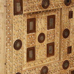 Rajasthan Hand carved Furniture Antique Solid Wood Damchiya in Natural Finish Rajasthan Hand carved Furniture Antique Solid Wood Damchiya in Natural Finish