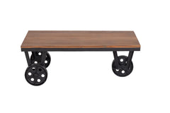 Kraft Bazaar Teak Wood Cart Coffee Table 100×50 cm Kraft Bazaar Teak Wood Cart Coffee Table 100×50 cm