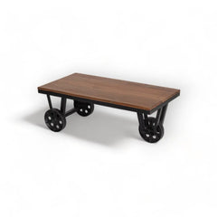 Kraft Bazaar Teak Wood Cart Coffee Table 100×50 cm Kraft Bazaar Teak Wood Cart Coffee Table 100×50 cm