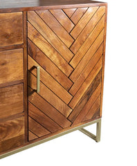 Kraft Bazaar Bruno Sideboard Teak Finish 150x40x83Cm Kraft Bazaar Bruno Sideboard Teak Finish 150x40x83Cm