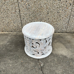 Hand Carved Indian Mango Wood Round Coffee Table 60X60X50CM Hand Carved Indian Mango Wood Round Coffee Table 60X60X50CM