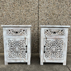 Indian Hand Carved Solid Wooden Bedside Table 50X40X68CM Indian Hand Carved Solid Wooden Bedside Table 50X40X68CM