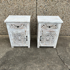 Indian Hand Carved Solid Wooden Bedside Table 50X40X68CM Indian Hand Carved Solid Wooden Bedside Table 50X40X68CM