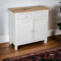 Kraft Bazaar Madrid Sideboard (S) White with Distressed Edges 80x35x80Cm Kraft Bazaar Madrid Sideboard (S) White with Distressed Edges 80x35x80Cm