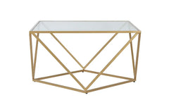 Kraft Bazaar Gold Geometric Coffee Table 79x79x45Cm Kraft Bazaar Gold Geometric Coffee Table 79x79x45Cm