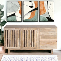 Kraft Bazaar Danish Sideboard (L) Natural Finish 150x40x80Cm Kraft Bazaar Danish Sideboard (L) Natural Finish 150x40x80Cm