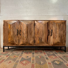 Indian Furniture Handmade Solid Wood Sideboard Carved 4 Doors Brown Modish 180x40x93Cm Indian Furniture Handmade Solid Wood Sideboard Carved 4 Doors Brown Modish 180x40x93Cm