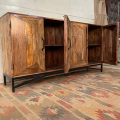 Indian Furniture Handmade Solid Wood Sideboard Carved 4 Doors Brown Modish 180x40x93Cm Indian Furniture Handmade Solid Wood Sideboard Carved 4 Doors Brown Modish 180x40x93Cm