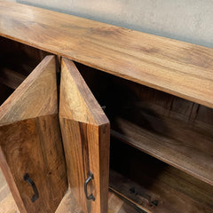 Indian Furniture Handmade Solid Wood Sideboard Carved 4 Doors Brown Modish 180x40x93Cm Indian Furniture Handmade Solid Wood Sideboard Carved 4 Doors Brown Modish 180x40x93Cm