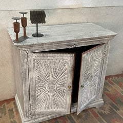 Handcrafted Indian Furniture Carved Solid Hard Wood 2Doors Cabinet Greywash 107x51x97Cm Handcrafted Indian Furniture Carved Solid Hard Wood 2Doors Cabinet Greywash 107x51x97Cm