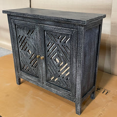 Handcrafted Indian Furniture Carved Solid Hard Wood 2 Mirror Doors Cabinet Black 81x31x75cm Handcrafted Indian Furniture Carved Solid Hard Wood 2 Mirror Doors Cabinet Black 81x31x75cm