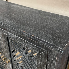 Handcrafted Indian Furniture Carved Solid Hard Wood 2 Mirror Doors Cabinet Black 81x31x75cm Handcrafted Indian Furniture Carved Solid Hard Wood 2 Mirror Doors Cabinet Black 81x31x75cm