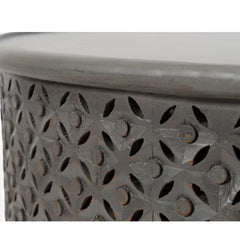 Bristol Hand Carved Indian Solid Wood Round Coffee Table With Jali (Grey) Bristol Hand Carved Indian Solid Wood Round Coffee Table With Jali (Grey)