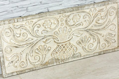 Urban Loft Handmade Solid Mango Wood Carved Wall Decor Panel Distressed White Urban Loft Handmade Solid Mango Wood Carved Wall Decor Panel Distressed White