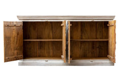 Carved Oasis Hand Carved Mango Wood Carved 4 Door Sideboard in Whitewash Carved Oasis Hand Carved Mango Wood Carved 4 Door Sideboard in Whitewash