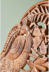 Peacock design inspired heavy Hand Carved Solid Wood Bed Brown tone 115 Peacock design inspired heavy Hand Carved Solid Wood Bed Brown tone 115