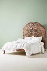 Peacock design inspired heavy Hand Carved Solid Wood Bed Brown tone 115 Peacock design inspired heavy Hand Carved Solid Wood Bed Brown tone 115