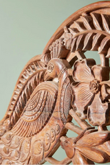 Peacock design inspired heavy Hand Carved Solid Wood Bed Brown tone 115 Peacock design inspired heavy Hand Carved Solid Wood Bed Brown tone 115
