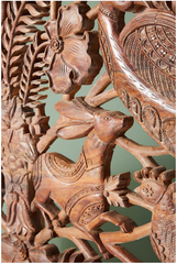 Peacock design inspired heavy Hand Carved Solid Wood Bed Brown tone 115 Peacock design inspired heavy Hand Carved Solid Wood Bed Brown tone 115