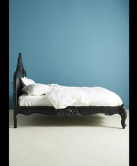 Indian Hand Carved Solid Wood King Size Bed Black 124 Indian Hand Carved Solid Wood King Size Bed Black 124