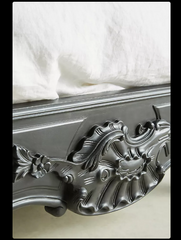 Indian Hand Carved Solid Wood King Size Bed Black 124 Indian Hand Carved Solid Wood King Size Bed Black 124