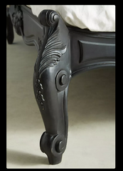 Indian Hand Carved Solid Wood King Size Bed Black 124 Indian Hand Carved Solid Wood King Size Bed Black 124