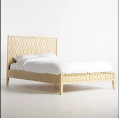 Indian Hand Carved Solid Wood King Size Bed Natural 126 Indian Hand Carved Solid Wood King Size Bed Natural 126