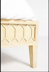 Indian Hand Carved Solid Wood King Size Bed Natural 126 Indian Hand Carved Solid Wood King Size Bed Natural 126